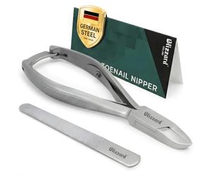 Blizzard Nail Clippers for Thick Nails - Podiatrist Nail Nippers for Seniors - Heavy Duty Toe Nail Clippers for Men - German Forged Podiatry & Chiropody Tool with Toenail File - 14.5cm Concave Head