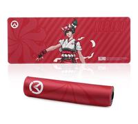 Blizzard Overwatch Large Game Mouse Pad, XXL Keyboard Pad for Gamer Office & Home, Non-slip rubber base, Extended Mice Mat with Stitched Edge, Smooth Stable and Durable, 31.5*11.8in (The Kiriko Red)