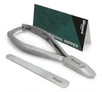 Blizzard Professional Toenail Clippers for Thick Toenails - Heavy Duty Ingrown Nail Nippers - Podiatry Grade Nail Clippers for Seniors & Mens Grooming - Includes Metal File - 14.5cm Concave Head