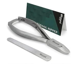 Blizzard Professional Toenail Clippers for Thick Toenails - Heavy Duty Ingrown Nail Nippers - Podiatry Grade Nail Clippers for Seniors & Mens Grooming - Includes Metal File - 14.5cm Concave Head