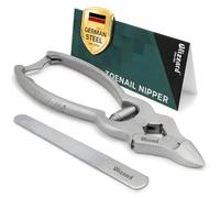 Blizzard Toe Nail Clippers for Thick Nails - Podiatrist Nail Nippers for Seniors - Heavy Duty Cantilever Toenail Clippers for Men - German Steel Podiatry Tool with Toenail File - 15cm Barrel Spring
