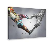 BLJKHTGG Abstract Hands in Heart Shape Canvas Poster Wall Art Print Picture Paintings 16x24inch(40x60cm)