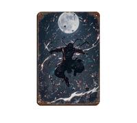 BLJKHTGG Epic Ninja Warrior Dark Anime Samurai Retro Poster Metal Tin Sign Chic Art Retro Iron Painting Bar People Cave Cafe Family Garage Poster Wall Decoration 8x12inch(20x30cm)