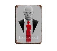BLJKHTGG Hitman Poster_ Agent 47 Video Game Tin Sign Vintage Metal Pub Club Cafe Bar Home Wall Art Decoration Poster Retro 8x12inch(20x30cm)