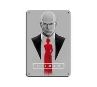BLJKHTGG Hitman Poster_ Agent 47 Video Game Tin Sign Vintage Metal Pub Club Cafe Bar Home Wall Art Decoration Poster Retro 8x12inch(20x30cm)