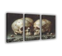 BLJKHTGG Human Skull Vintage Halloween Canvas Poster Bedroom Decor Landscape Decor Gift 12x18inch(30x45cm)