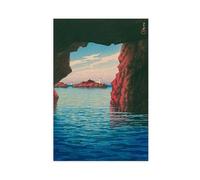 BLJKHTGG Kawase Hasui Oga Peninsula Kiba Cave Canvas Poster Wall Art Print Picture Paintings 24x36inch(60x90cm)