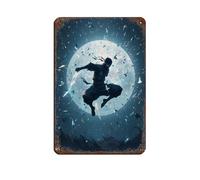 BLJKHTGG Ninja Warrior Retro Poster Metal Tin Sign Chic Art Retro Iron Painting Bar People Cave Cafe Family Garage Poster Wall Decoration 8x12inch(20x30cm)