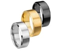 BLK Smith Company 8mm Steel/Gold/Black steel band ring. Minimalist quality strudt stackable rings. Mens womens unisex. (18K Gold, 9)