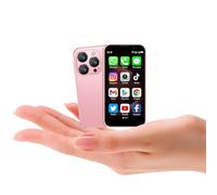 BLKE Mini Phone,Mini Smartphone for Kids,3.0" HD Screen, 2GB RAM + 16GB ROM,Face ID,Tiny,Compact WIFI Backup Mobile Phones for Kids World's Smallest Phone-Pink