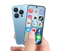 BLKE Upgraded Mini Phone 4G Mini Smartphone Unlocked 3.88" HD Full Screen 1950mAh Android 12,Dual SIM 4GB+64GB,World's Smallest Tiny Cell Phone 4G Small Mobile Phones for Kids GPS Face ID-Blue