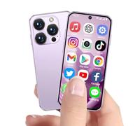 BLKE Upgraded Mini Phone 4G Mini Smartphone Unlocked 3.88" HD Full Screen 1950mAh Android 12,Dual SIM 4GB+64GB,World's Smallest Tiny Cell Phone 4G Small Mobile Phones for Kids GPS Face ID (Pink-64G)