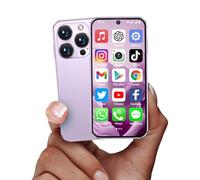 BLKE Upgraded Mini Phone 4G Mini Smartphone Unlocked 3.88" HD Full Screen 1950mAh Android 12,Dual SIM 3GB+32GB,World's Smallest Tiny Cell Phone 4G Small Mobile Phones for Kids GPS Face ID-Pink