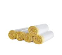 blkk Bin Bags Heavy Duty Bin Liners 50L Swing Bin Liners Strong Pedal Drawstring Bin Bags with Tie Handle Unscented (5 Rolls, 100 Counts in All)