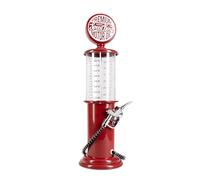 BLKSMITH Pump Liquor Dispenser for Home Bar | Vintage Style Red Plastic 30 Fl. oz Liquor Decanter for Man Cave Decor | Beverage Dispenser for Scotch, Vodka, Cocktails, Non-Alcoholic Drink and More