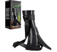 BLKSMITH Viking Drinking Horn Mug with Strap and Stand, Dishwasher-Safe and BPA-Free Plastic Viking Drinking Cup & Unique Gift for Brother Adult, 24 oz Horn Mug, Cool Gifts for Father (Black)