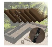 BLLMTEAR 2/4/6 piece Waterproof Sofa Seat Cushion Cover with Zipper Cushions Chair Seat Removable Cover Pads Cover for Indoor Outdoor Patio Rattan Furniture(11,6pcs:65x65cm)