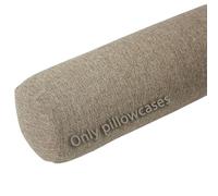 BLLMTEAR Linen Neck Roll Pillowcase Cylinder Bolster Pillowcase with Zipper, (Cover Only),Breathable Round Cervical Pillow Cover, Washable Cover for Cervical Roll Pillow(Camel, 5.9x17.7in/15x45cm)
