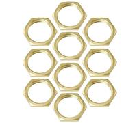 BLLNDX 10PCS Full Copper Lock Nut 1/2" with Cap Hexagon Thin Nut with Inner Thread Locking Cap for Pipe Fixation