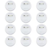 BLLNDX 12Sets Transparent Blank Badge Pins Self Made Button Acrylic Badges DIY Handmade Photo Buttons 2.3 Inches For Team Logo Activity Souvenirs Display Accessories