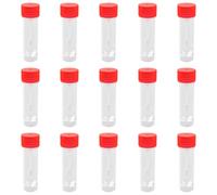 BLLNDX 15PCS 25-30mL Stool Specimen Collection Cups Disposable Urine Cups with Sampling Spoon and Leak Proof Screw Cap Plastic Transparent Sample Containers for Laboratory Pathology Testing