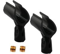 BLLNDX 2PCS Universal Microphone Clip Holder with 5/8-inch Male to 3/8-inch Female Screw Adapter Microphone Clip Holder for Plastic Handheld Microphone