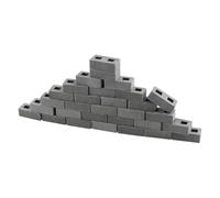 BLLNDX 30PCS 1/12 Scale Mini Cement Brick Model Square Hole Micro Cinder Block Gray Masonry Building Blocks Toy Dollhouse Accessories for DIY Kitchen Garden Architecture Landscaping Sand Table