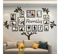bllokna Family Tree collage picture frames for wall-Multi acrylic 3D DIY Stickers pictures frame wall decor for living room Home decorations Large 51 * 70 inch