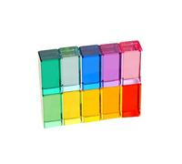 blloocod 10 Pieces Rainbow Blocks, Translucent Light and Shadow Stacking Toys for Kids, Sensory Training Educational Building Blocks, Acrylic Preschool STEM Toys