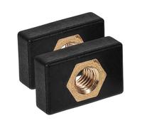 blloocod 2Pcs Slide Rail Nut Fishing Rod Holder Mounting Base Side Mount Sliding Nut for Kayak Accessories, M6 Copper Nut, 0.98x0.55inch