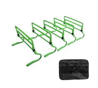 blloocod 5Pcs Adjustable Height Speed Agility Hurdles Training Obstacles for Baseball Soccer Football Sports Drills- Green