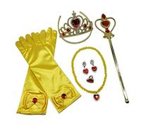 blloocod 6-Piece Princess Belle Crown Scepter Jewelry Set