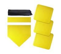 blloocod Baseball Base Set with Pitcher's Rubber & Home Plate - Portable Training Equipment for Kids & Adults with Carry Bag- Yellow