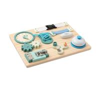 blloocod Busy Board Sensory Toy with Switch Latch Shoelace Gears Clock, Fine Motor Skills Learning Toy for Daycares Travel, 11.65x8.86 inch