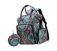 blloocod Crochet Backpack Tote Bag, Large Capacity Portable Yarn Storage Organizer with Zipper Pouch for Crochet Hooks, Knitting Tools & Projects, 11.02x9.45x16.93 inch