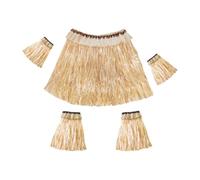 blloocod Hawaiian Grass Skirt Set for Performances - PP Material Hula Skirt & Top Costume- S