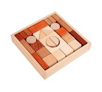 blloocod Kids Wooden Building Blocks Learning Toys Construction Toys Stacking Blocks for Preschool, 29 Pieces Geometry Blocks Set for Fine Motor Skills & Spatial Reasoning