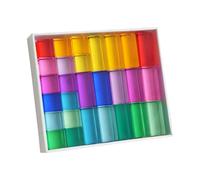 blloocod Rainbow Building Blocks Set - Acrylic Educational STEM Toy for Kids, Colorful Stacking Cubes for Creativity & Motor Skills Training