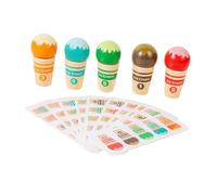 blloocod Wooden Ice Cream Learning Toy Set for Kids, Fine Motor Skills Counting Activities, Color Sorting Matching Game with 5 Ice Cream & 10 Cards for Christmas Easter