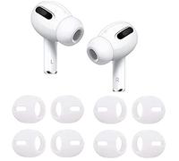 BLLQ Fit in Case AirPod Pro Eartips Covers Anti-Slip Earuds Cover Silicone Compatible with AirPods Pro【 Fit in The Charging Case 】 4 Pairs White w