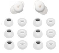 BLLQ Memory Foam Ear Tips for Soundcore Sleep A30 / A20 Earbuds, Replacement Earbud Tips, S/M/L, 6 Pairs, White Silver, with Storage Case 2146pw