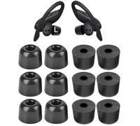 BLLQ Memory Foam Tips Compatible with Powerbeats Pro Replacement Ear Tips, Perfect Noise Cancellation, Fit in Case, Foam Tips 6 Pairs, Black, Large Size (515BL)