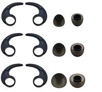 BLLQ Replacement for Jay Bird x4 x3 x2 Ear Tips Ear Hooks Ear Fins Wing Tips 12 pcs Accessories, Silicone Earhooks Earbuds Tips Eargels Eartips Compatible with Jay Bird X2 X3 X4 S/M/L Black (Jbird)