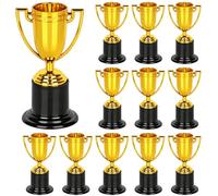 BLLREMIPSUR 12 PCS Mini Gold Trophies, Winner Gold Achievement Trophies, Golden Award Trophy Cups for Sports Day Or School Matches