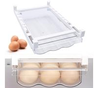 BLLREMIPSUR Egg Storage Box Refrigerator Drawer, 18 Grid Pull Out Drawer Fridge Shelf Refrigerator Holder Storage Box Egg Dispenser Egg Container Kitchen Fridge Organization Egg Storage Tray