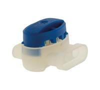 BLM 122172, Waterproof Connectors 3 Rigid Wire Entries 0.5-1.5 mm², Blue, Pack of 5 - No Stripping System, Automatic Sealing Gel, Transparent Body, 600V/15A, Humidity and Weather Protection