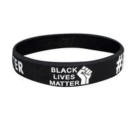 Blm Bracelet - Silicone Wristband Accessory, Black Power Band | Equality Black Lives Matter Wristband, Unisex Blm Support Band, Empowerment Silicone Bracelet for Men, Women, and Teens