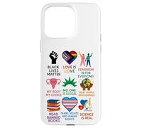 BLM Human Rights Feminism Trans Science Books LGBTQ Kindness Case for iPhone 15 Pro Max