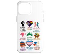 BLM Human Rights Feminism Trans Science Books LGBTQ Kindness Case for iPhone 16 Pro Max