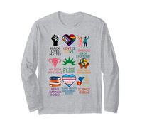 BLM Human Rights Feminism Trans Science Books LGBTQ Kindness Long Sleeve T-Shirt